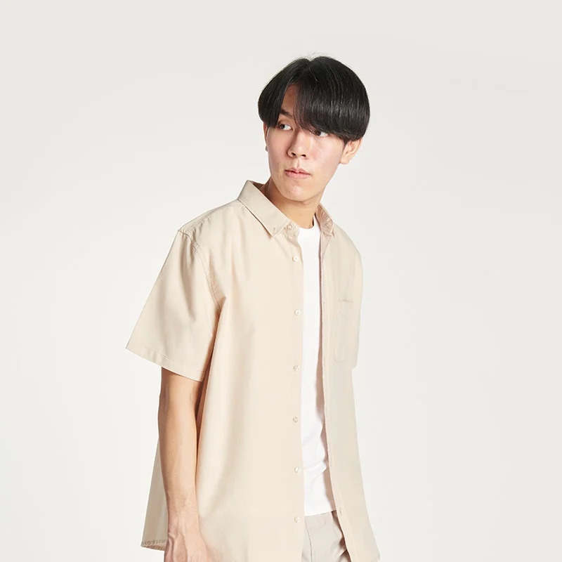 Sand Beige Casual Cotton Shirt